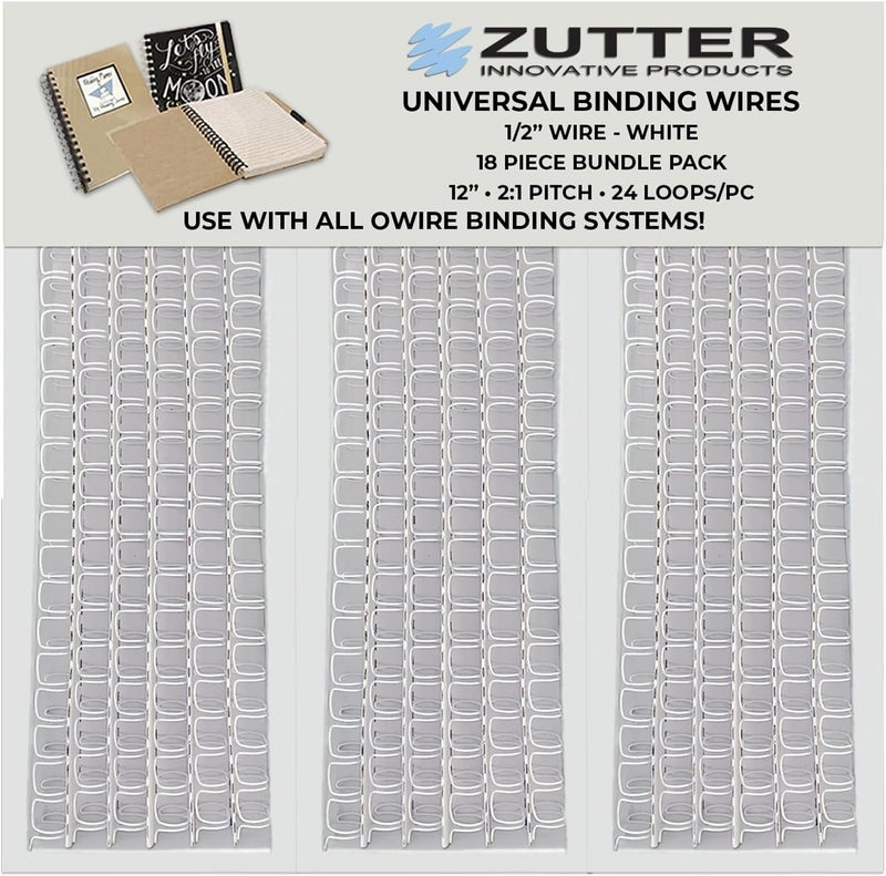 Binding Wires - White Bundle Pack - Use with Any and All owire Binding Systems! ( Binding Wires 1/2" - White 18 Piece Bundle Pack)